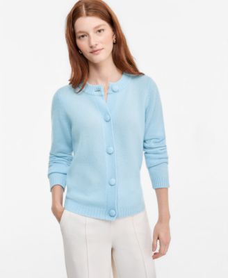 Women's 100% Cashmere Chunky Crewneck Cardigan