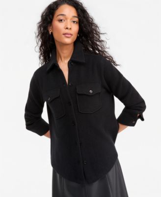 Women's Cashmere Collared Shacket