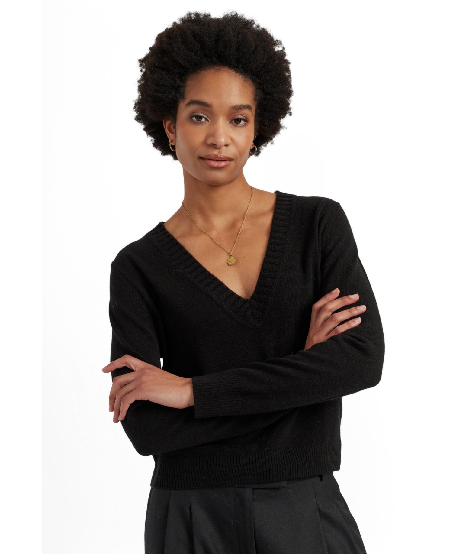 Chinti and Parker Women's Wool-Cashmere V-Neck Sweater