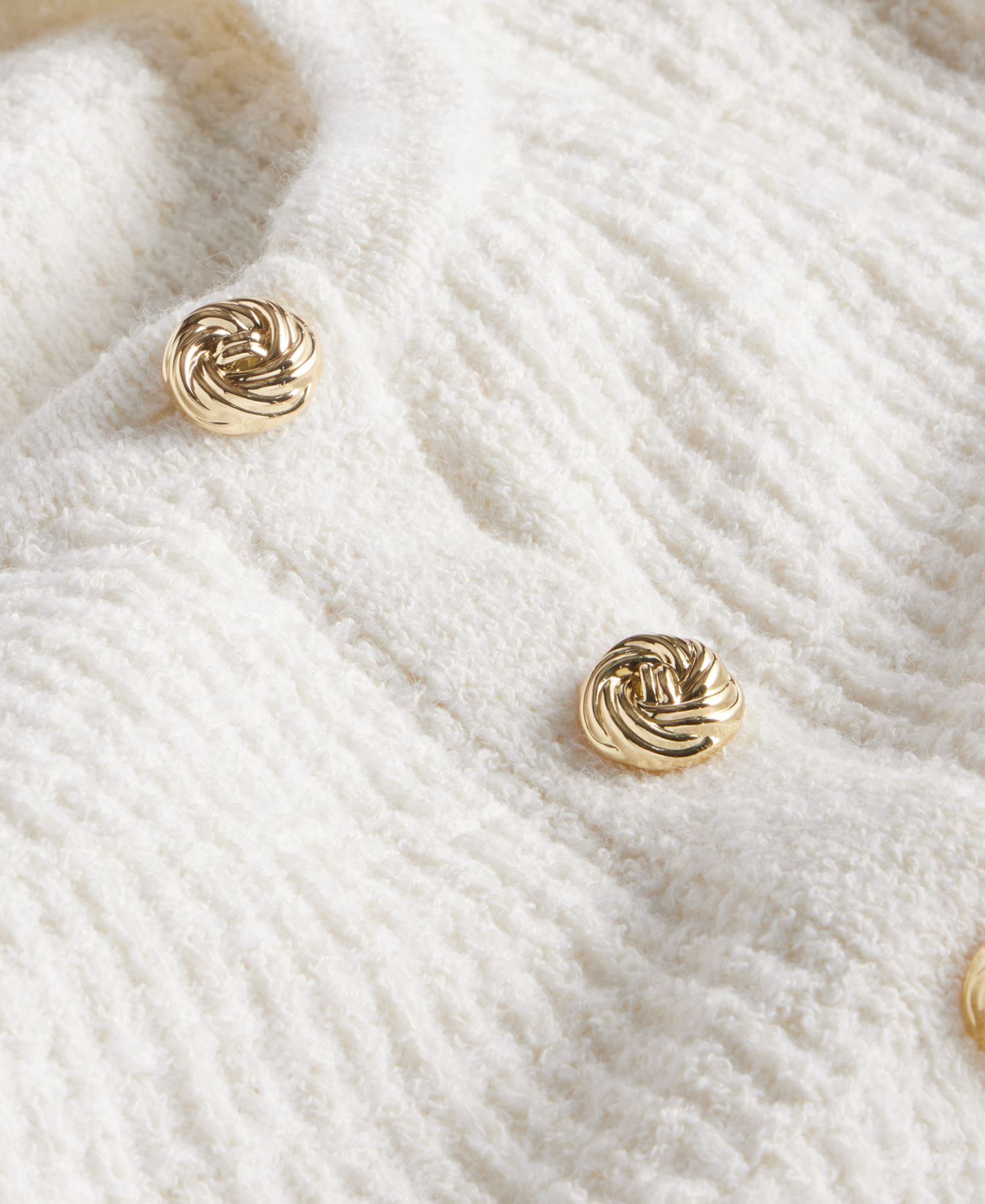 Petite Frayed Button Down Textured Cardigan