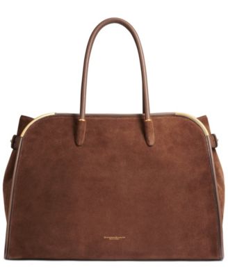 Satin Suede Satchel Handbag