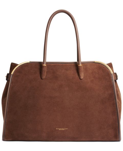 Женская сумка Donna Karan New York Satin Suede Satchel, цвет: Шоколадный