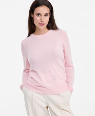 100% Cashmere Women's Petite Long-Sleeve Crewneck Sweater
