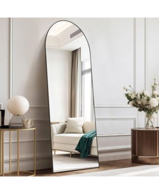 21 x 64 Inch Floor Standing Mirror Wall Mirror with Stand Aluminum Alloy Thin Frame