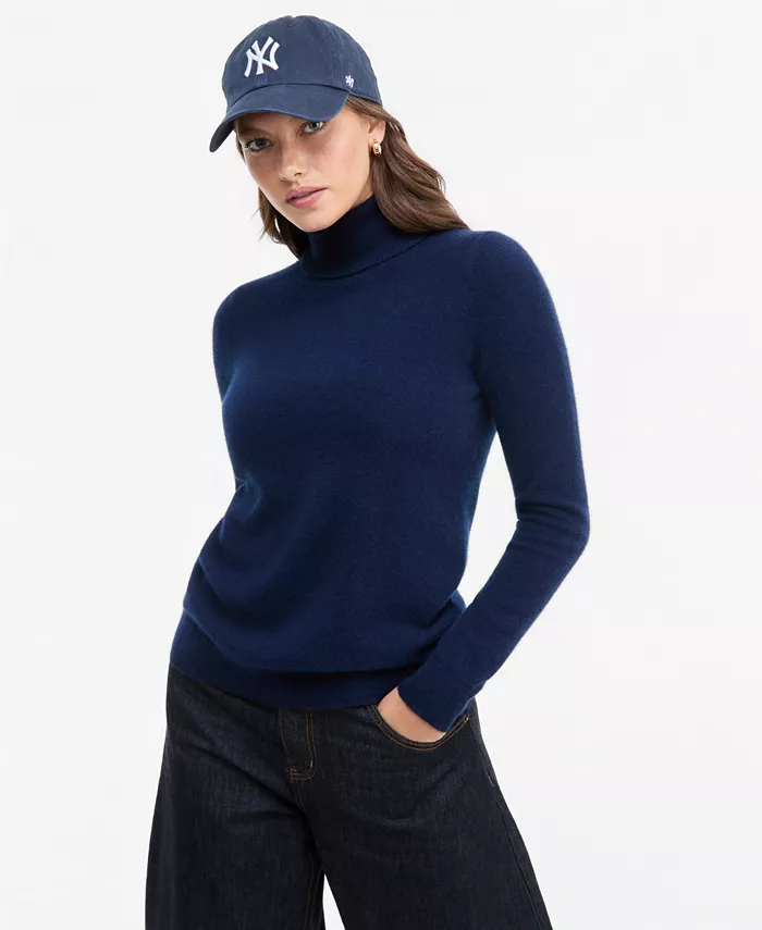 Women's 100% Cashmere Turtleneck Sweater - thumbnail 7