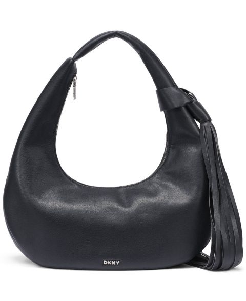 Женская сумка DKNY Hope Extra-Large Hobo Handbag, цвет: Чёрный / Серебряный