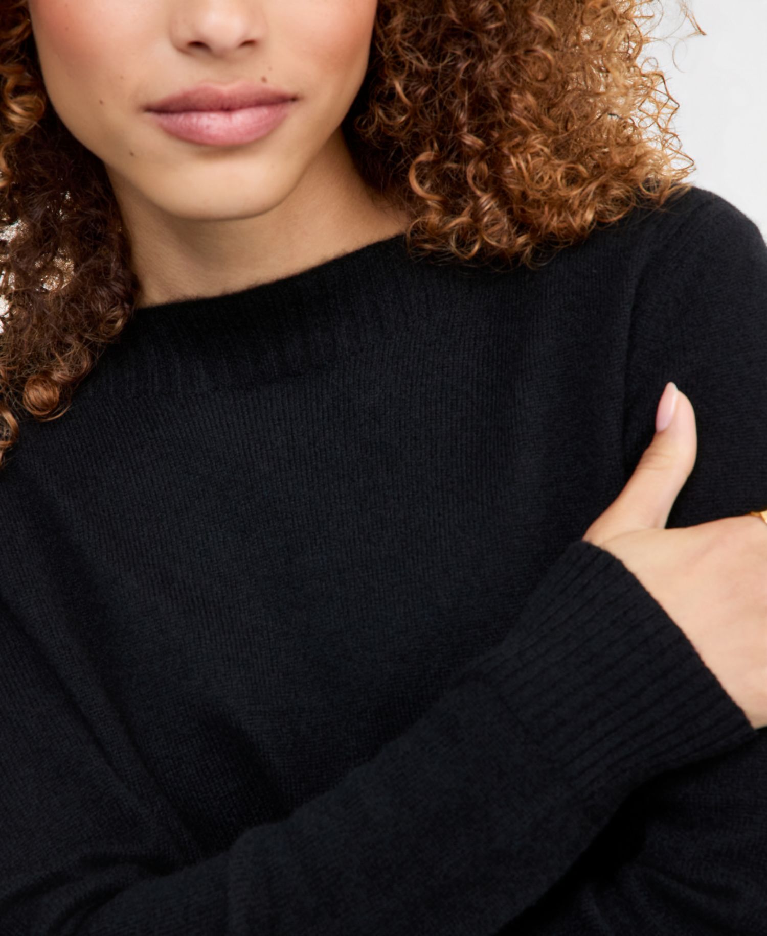 Plus Size 100% Cashmere Boat-Neck Sweater