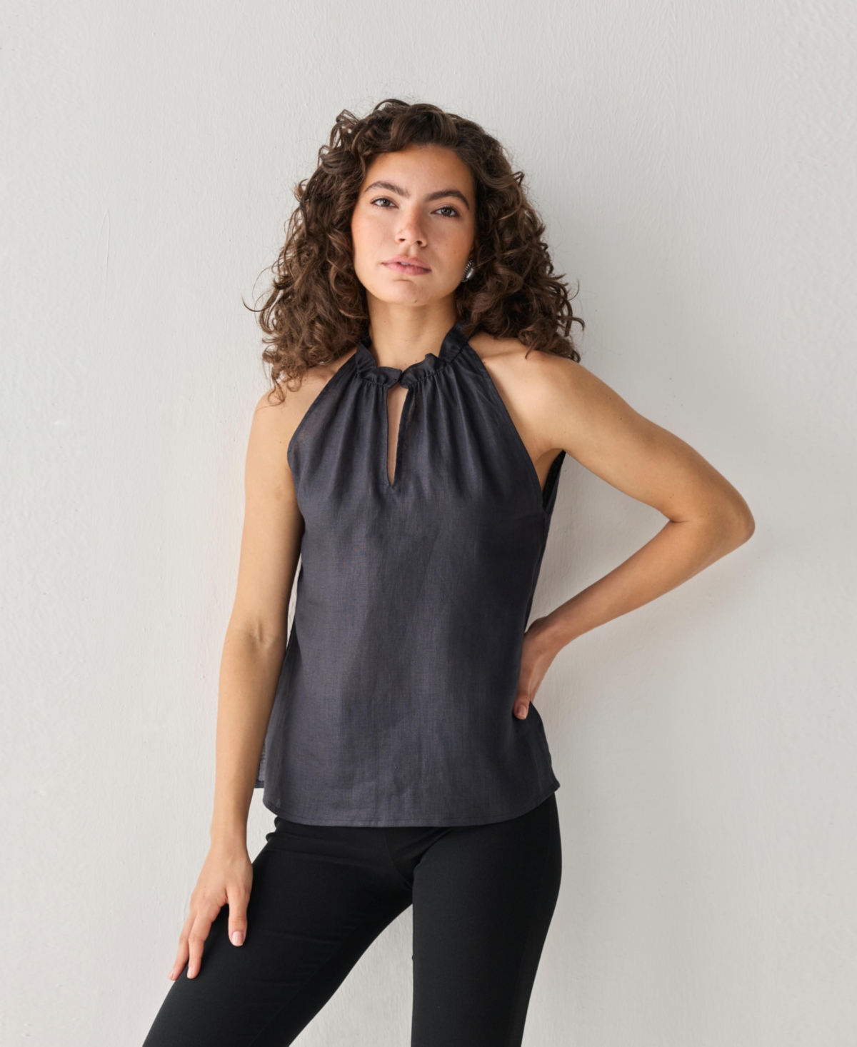 Reistor Women's Halter Hemp Neck Top