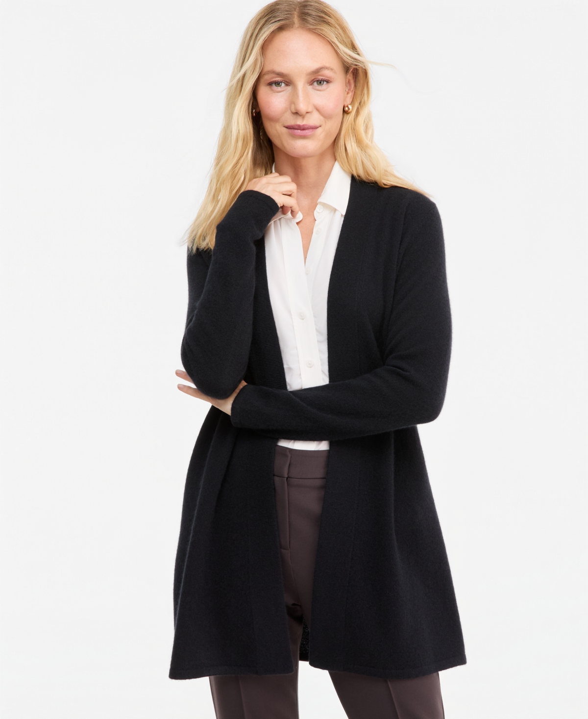 Charter Club Women's 100% Cashmere Split-Hem Long Cardigan, Macy's Exclusive