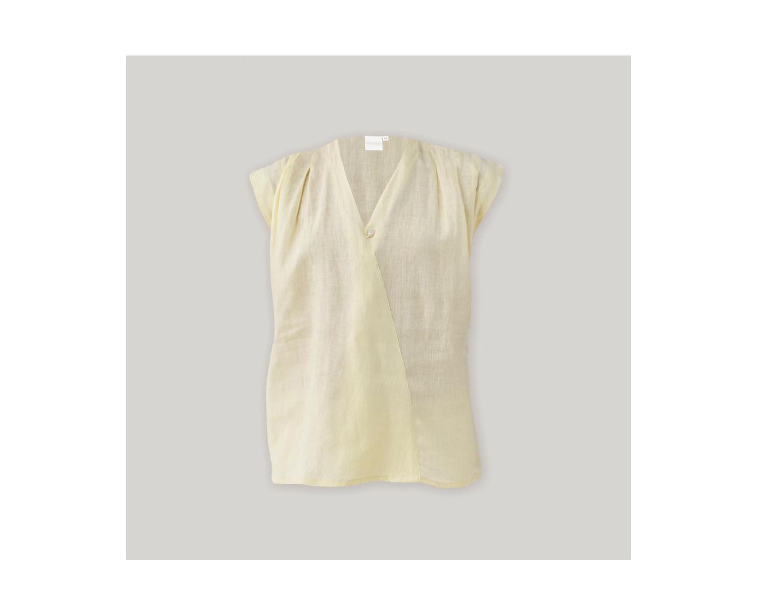Women's V-neck Linen Overlap Top