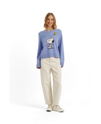 Chinti and Parker Women's Wool-Cashmere Snoopy Embroidered Sweater
