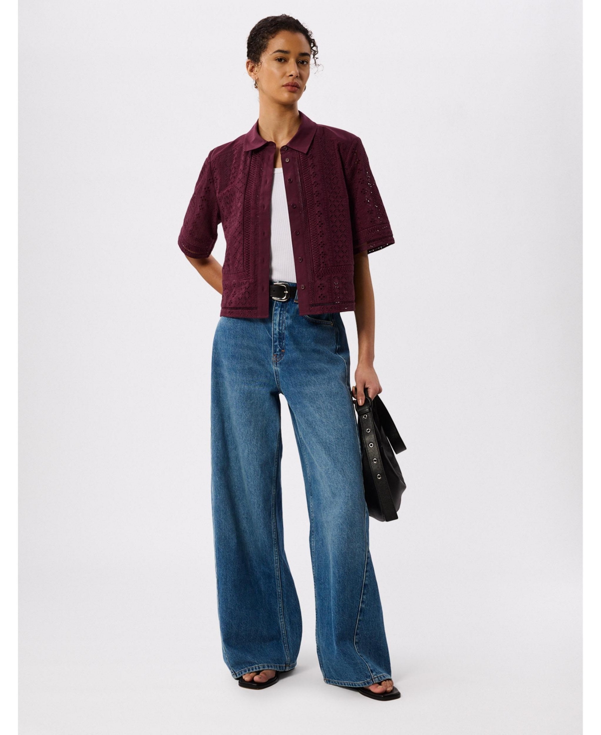 Whistles Women's Broderie Cotton Shirt