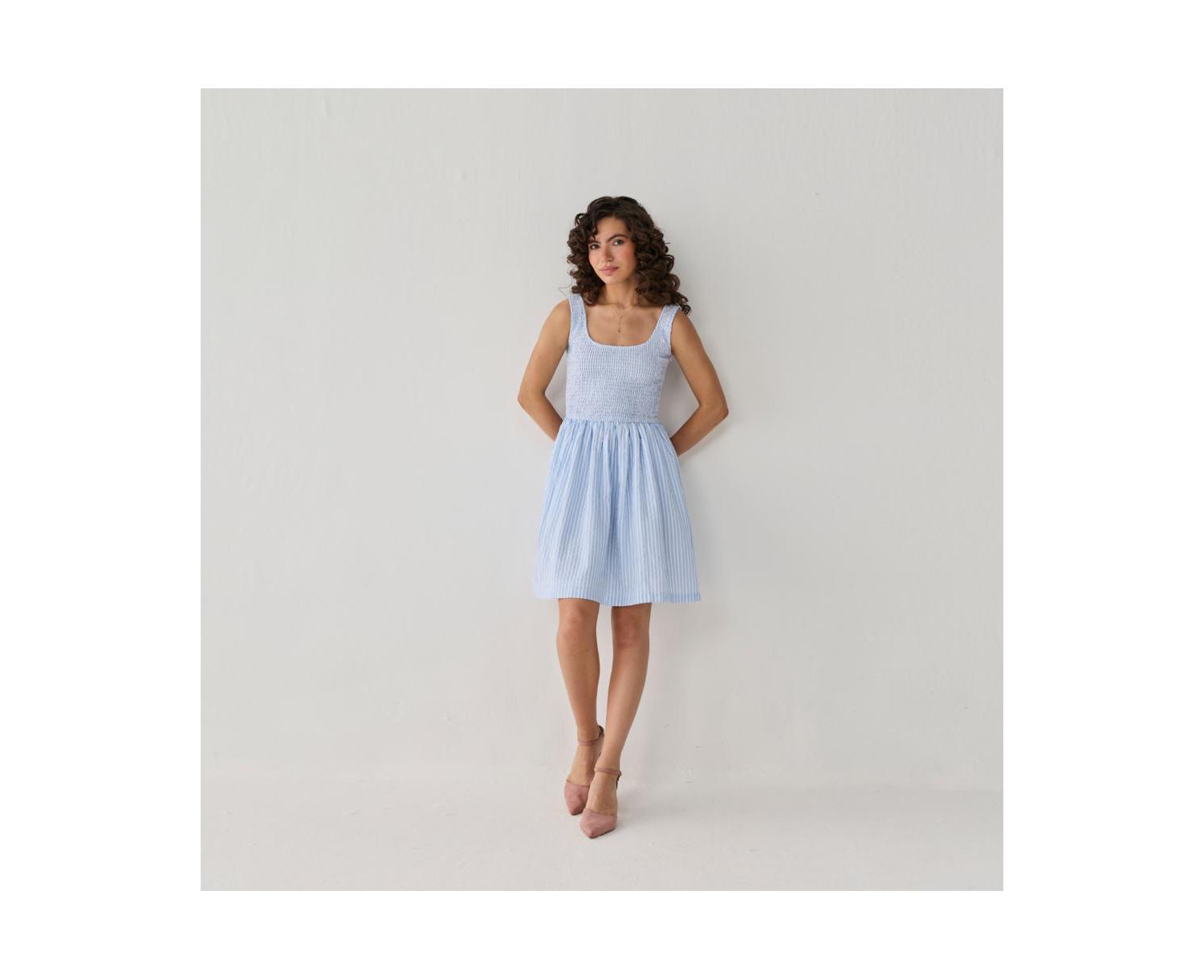 Women's Smocked Tencel Short Dress