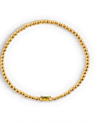 Gold Tone Beaded Birthstone Bracelet