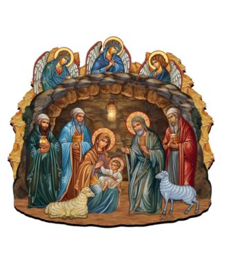 Orthodox Nativity Scene Christmas Wooden Door Hanger Door Decor G. DeBrekht