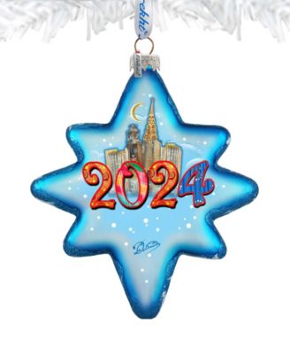 2024 Dated Star Christmas Mercury Glass Ornaments G. DeBrekht