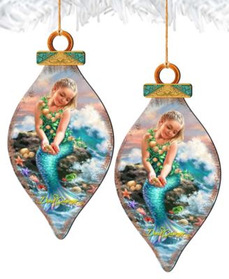 by Dona Gelsinger Princess of The Sea Ornament and Cone Ornament, Set of 2 Each