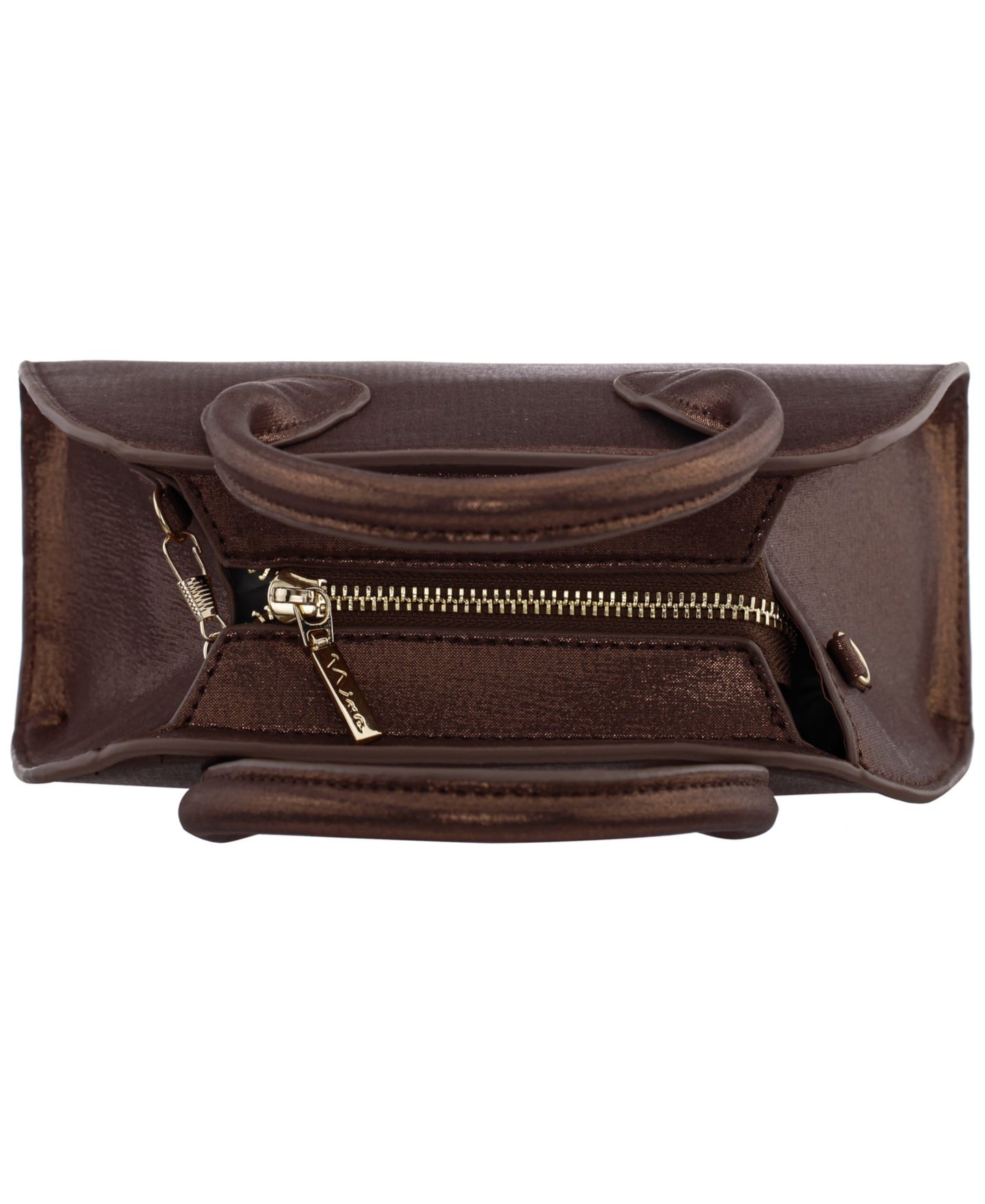 Женская сумка Nina Ainsley Metallic Small Bowling Shoulder Handbag, цвет: Бронзовый — фото 5