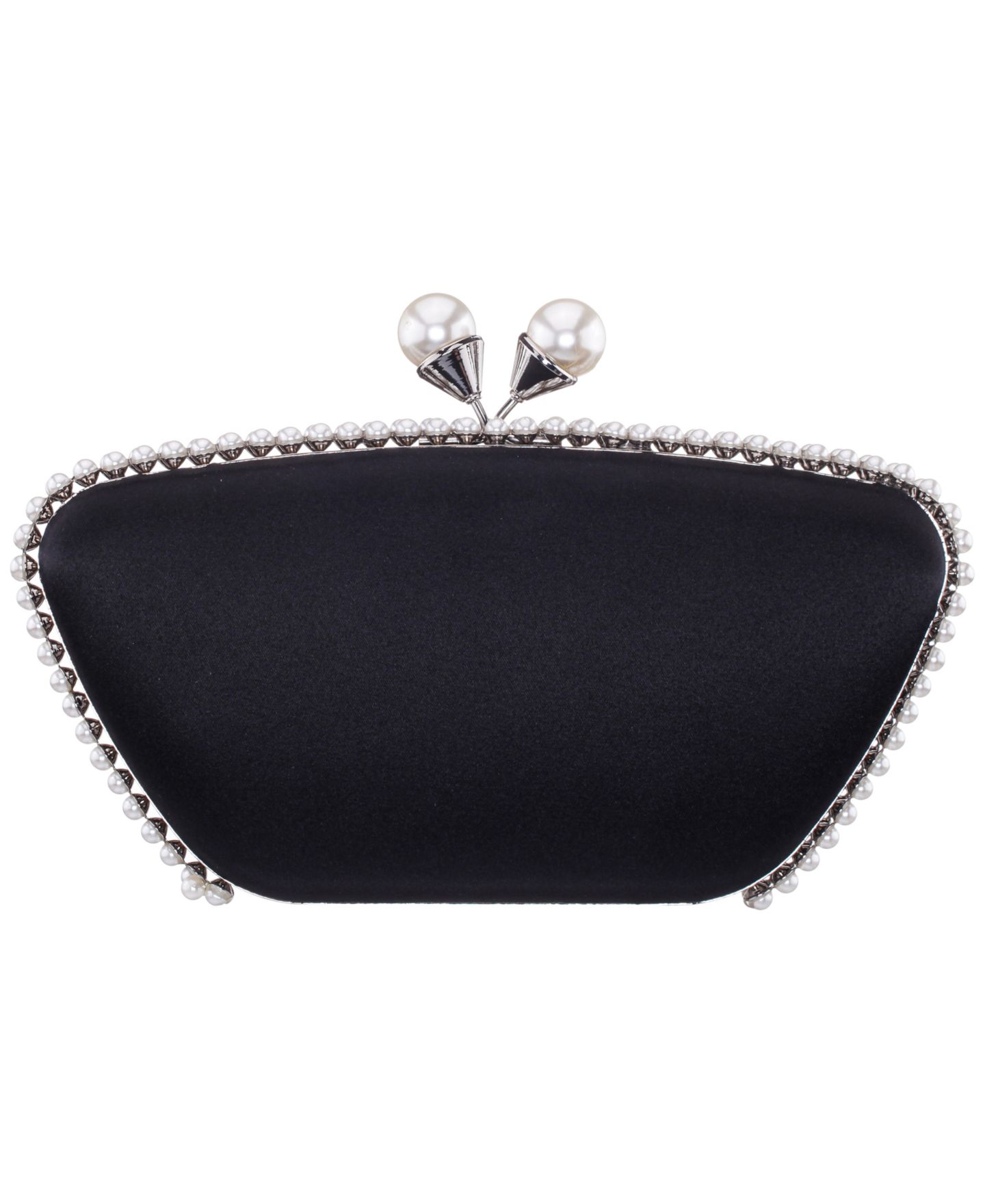 Женский клатч Nina Imitation Pearl Goddess Minaudiere Small Clutch Handbag, цвет: Чёрный — фото 1
