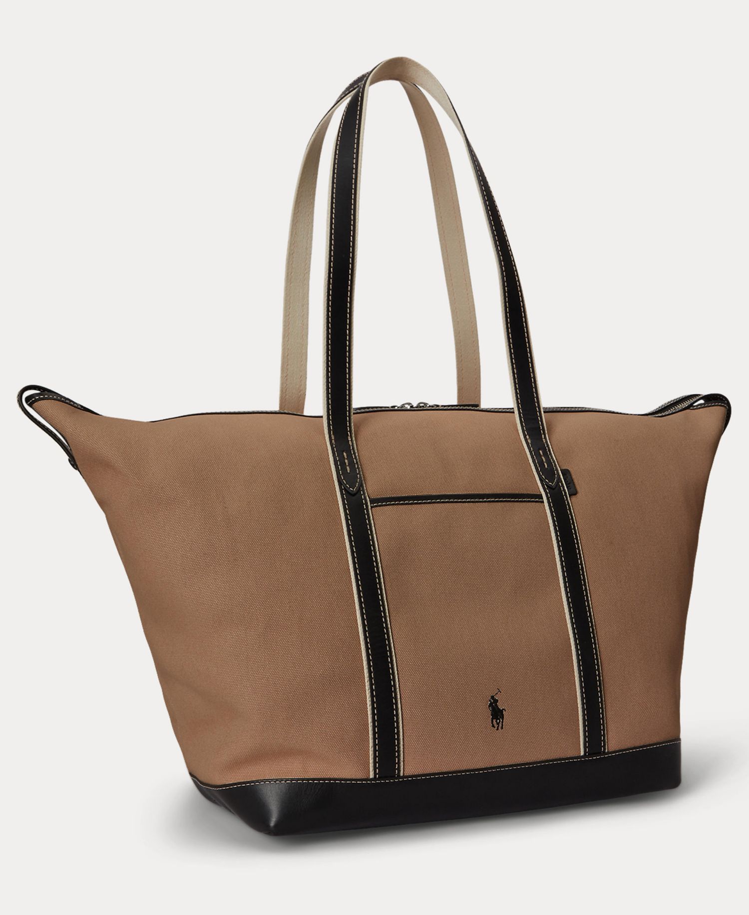 Women's Leather-Trim Canvas Large Shopper Tote