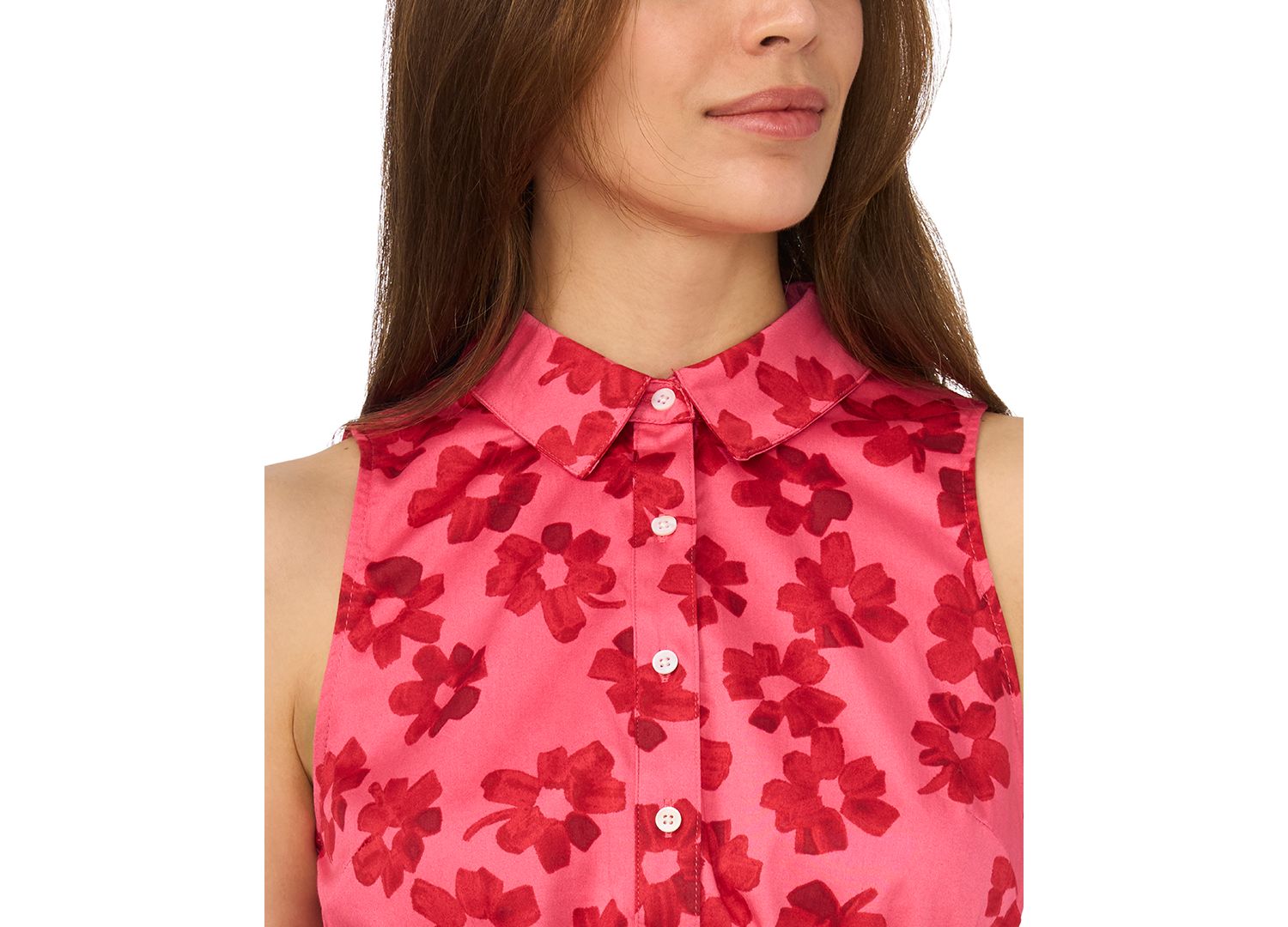 Women's Sleeveless Polo Button-Down Top