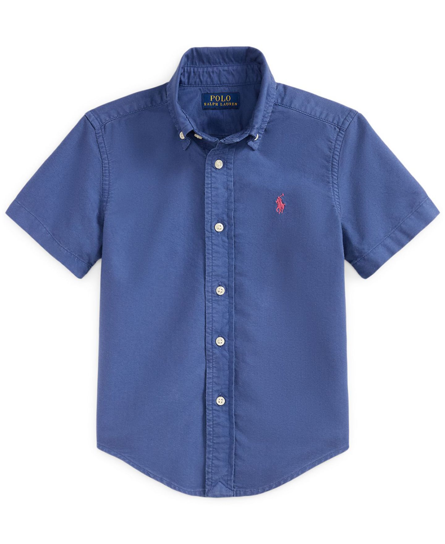 Рубашка Polo Ralph Lauren Short-Sleeve Oxford Shirt для мальчиков, цвет: Королевский синий — фото 1