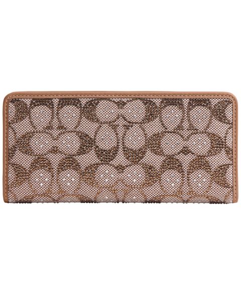Женские COACH Essential Crystal Signature Jacquard Slim Wallet
