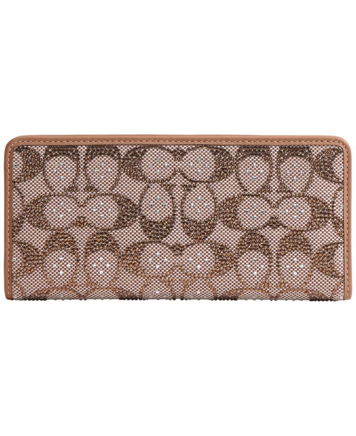 COACH Essential Crystal Signature Jacquard Slim Wallet