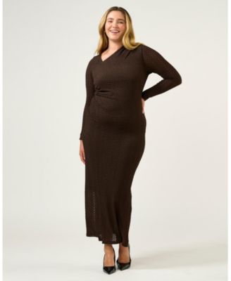 Women's Naomi Textured Assymetric Bodycon Mesh Dress