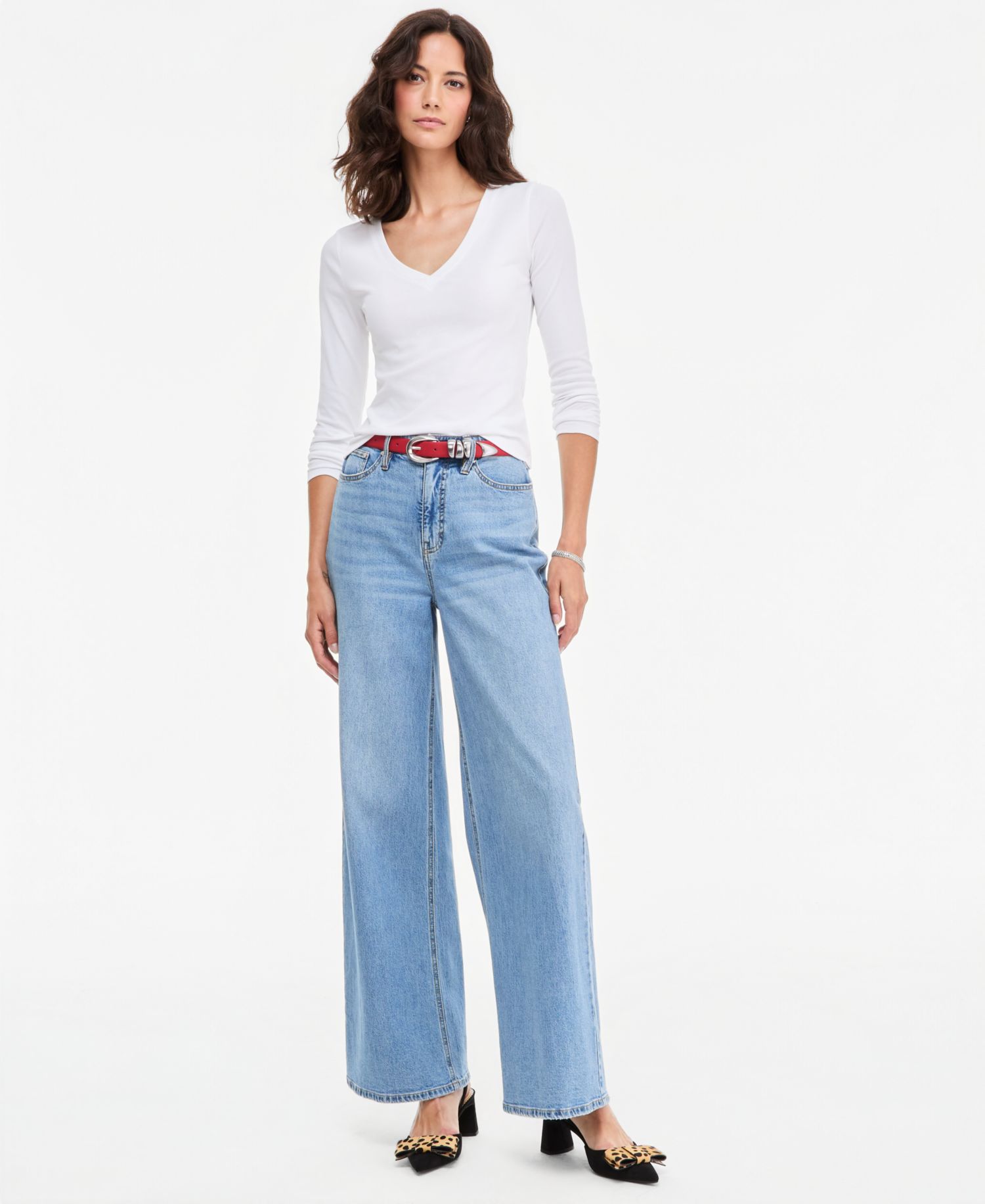 Women's Long Sleeve Cropped V-Neck Meet & Greet T-Shirt