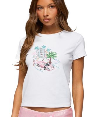 Women's City Angel Beaded Baby T Shirt