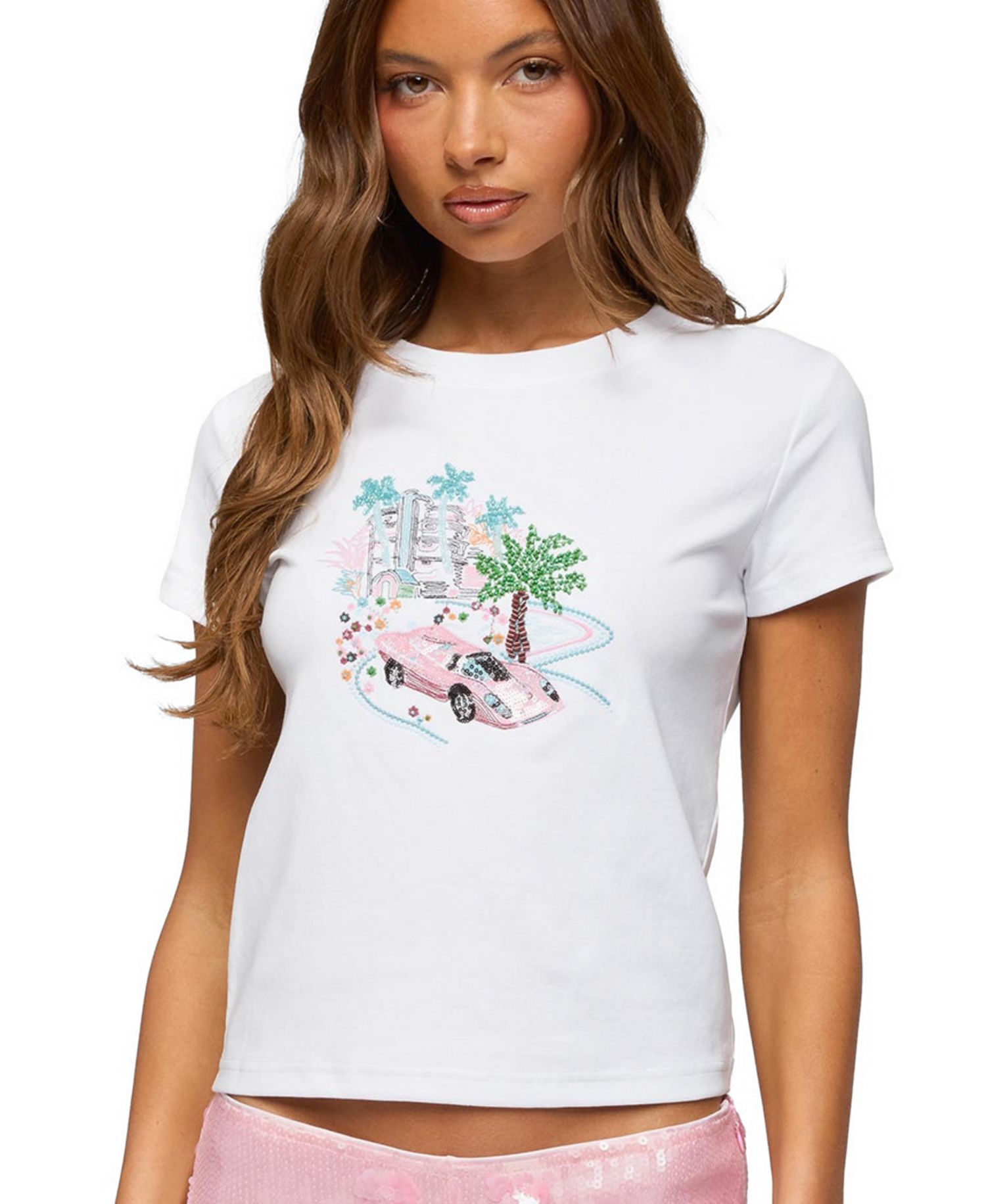 Women's City Angel Beaded Baby T Shirt
