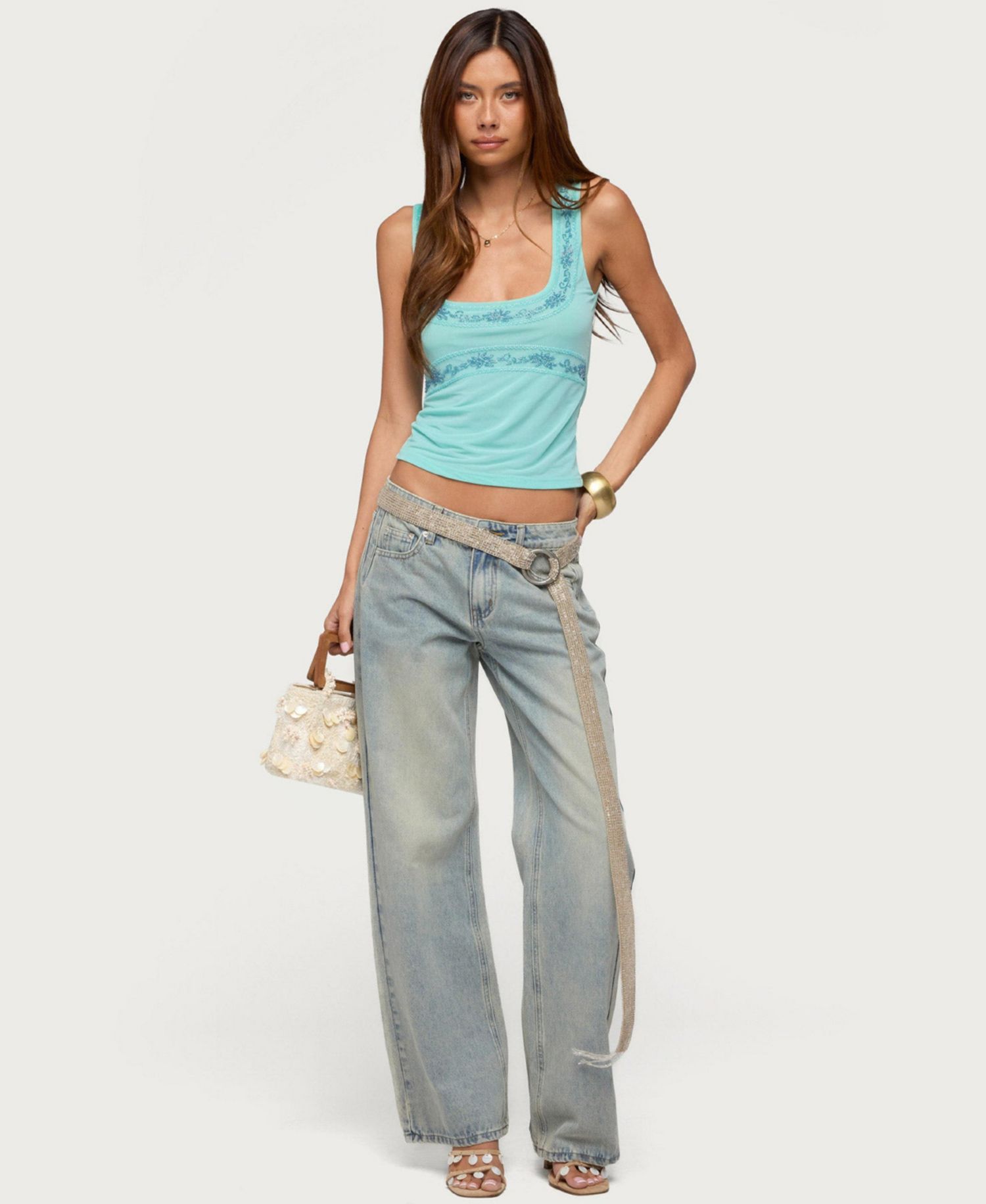 Women's Isiadora Beaded Scoop Neck Tank Top