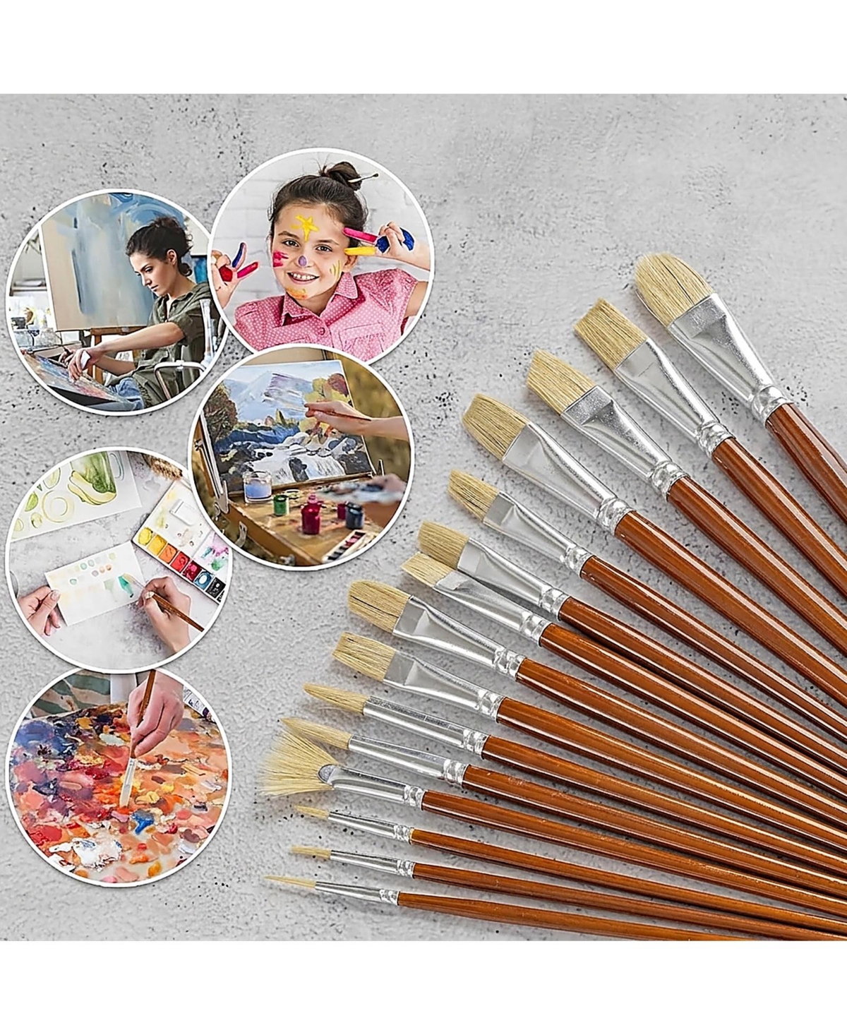 Sevorley 15-Piece Set Artist Paint Brush Set with Pop-Up Case and Palette Knife