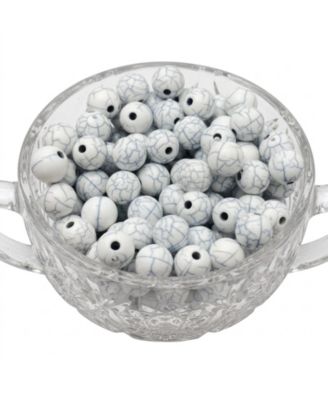 320Piece Set 8mm Acrylic Marble-Pattern Round Loose Beads for DIY
