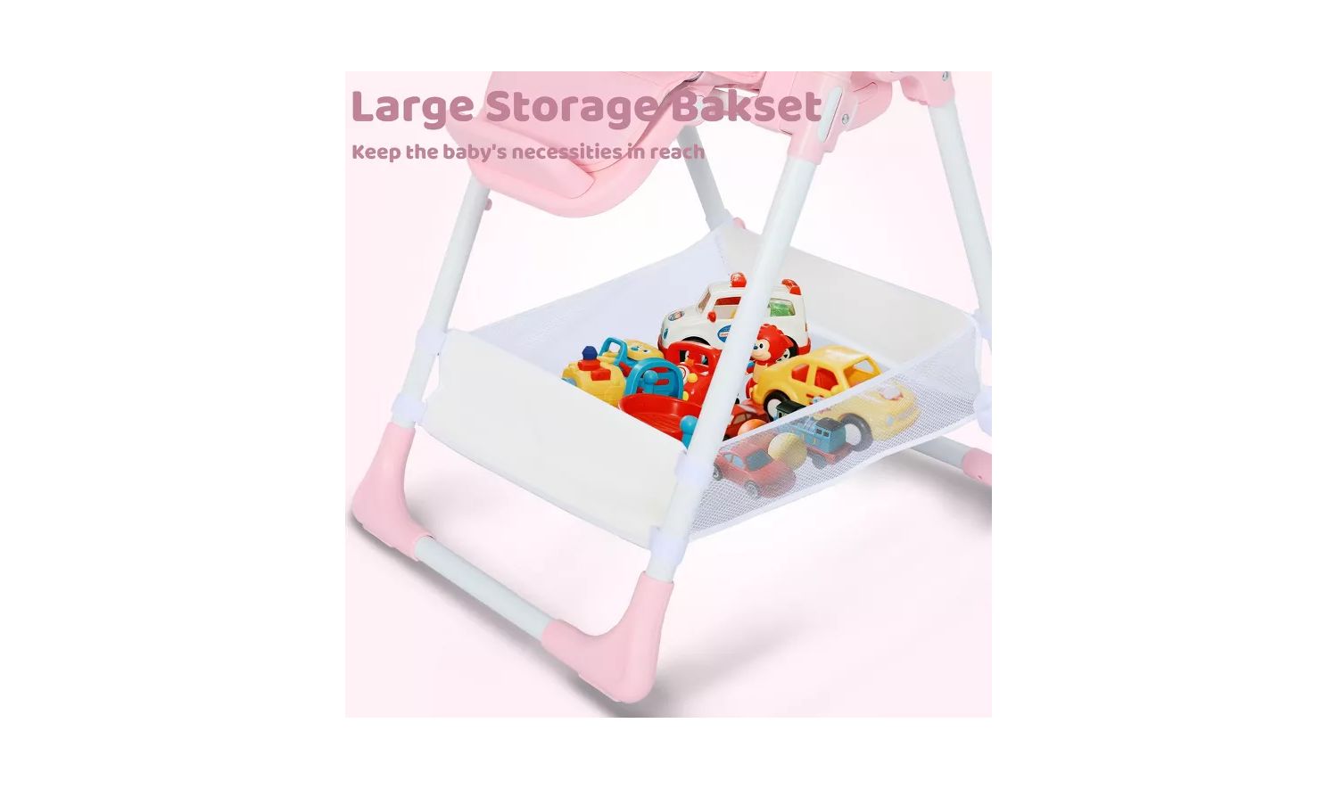 Convertible Baby High Chair with Adjustable Height, Double Tray and Compact Fold