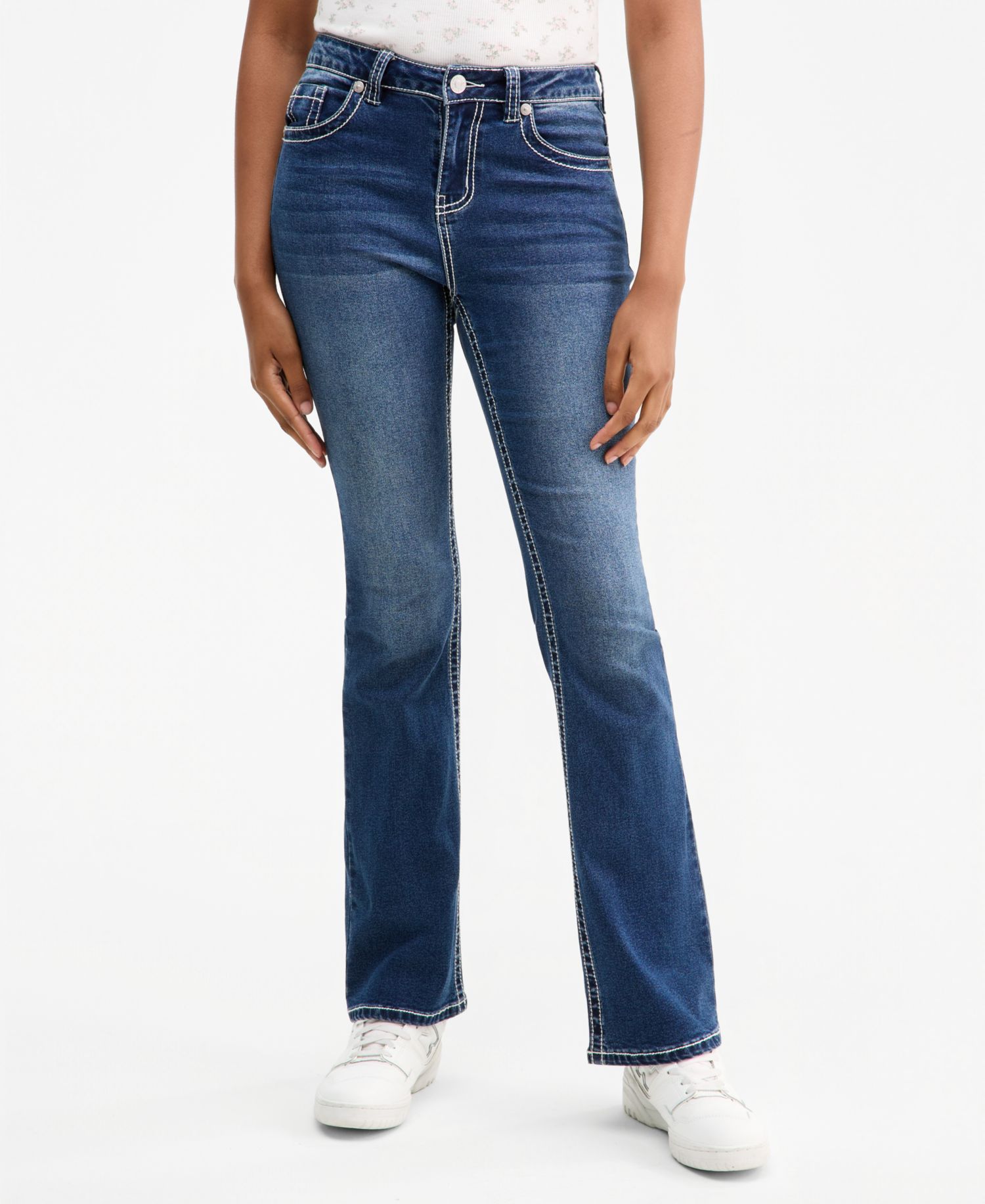 Juniors' High Rise Bootcut Jeans