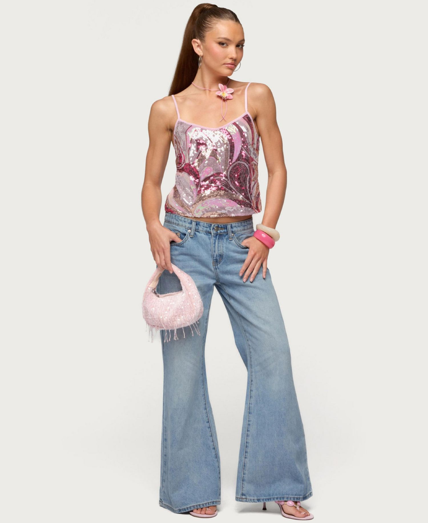 Women's Ceren Abstract Sequin Tank Top