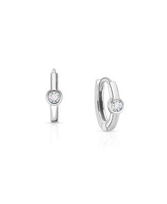 Girl's Sterling Silver 9mm Birthstone Huggie Hoops Earrings