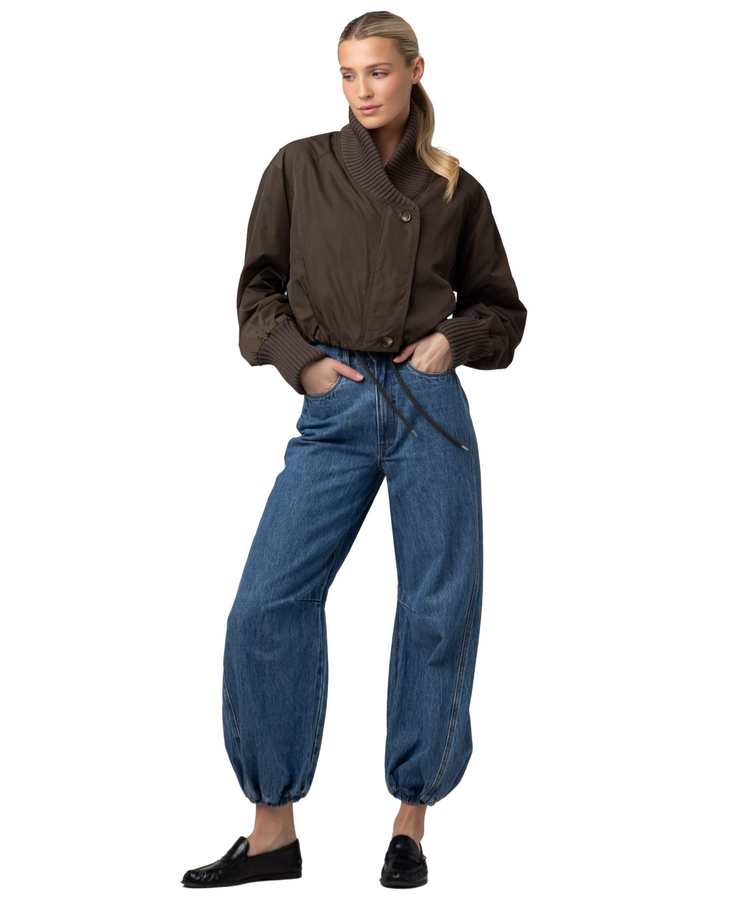 Women's Ribbed Shawl Collar Jacket