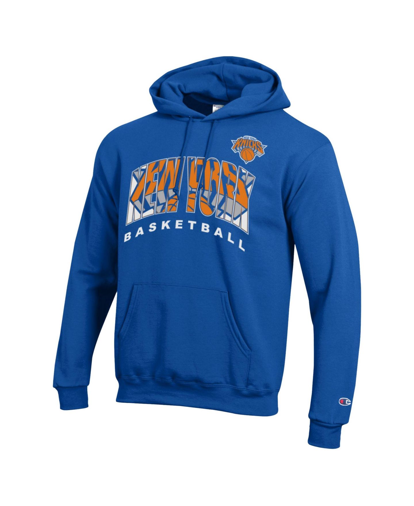 Мужское худи Champion Royal New York Knicks Arch Logo Powerblend Fleece — фото 3