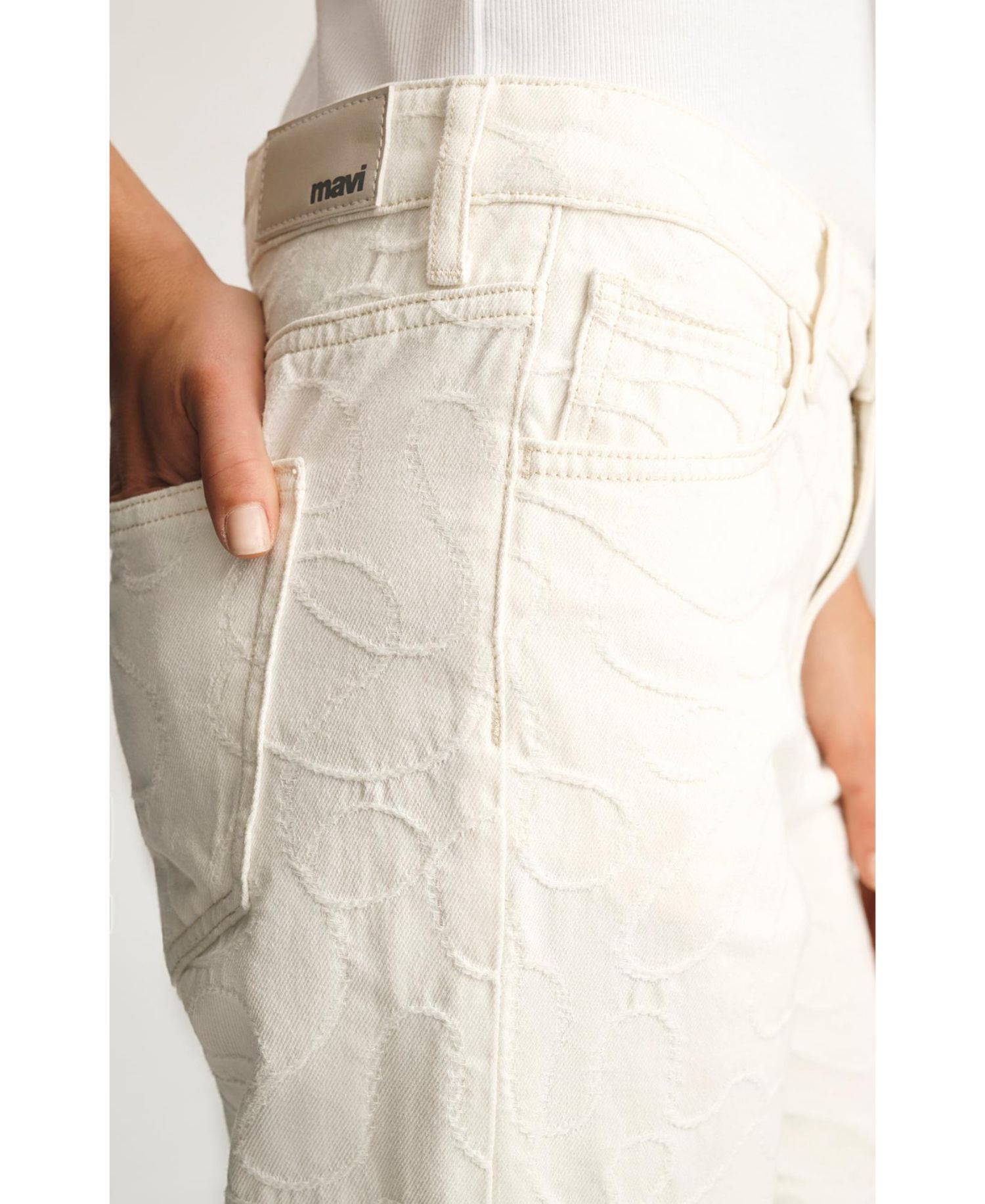 Women's Taylor High Rise Straight Leg In Beige Denim