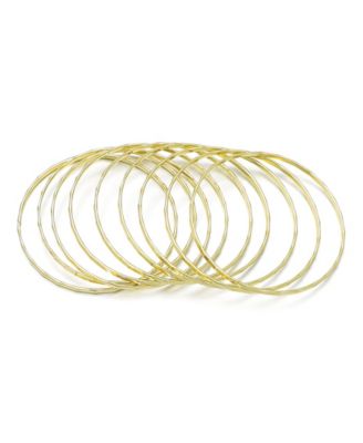 Gold-Plated 9-Piece Thin Bangle Bracelet Set