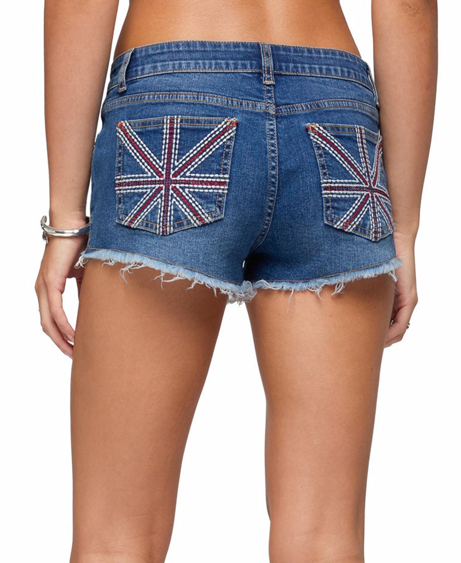 Women's Union Jack Low Rise Denim Shorts