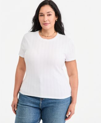 Plus Size Pointelle T-Shirt