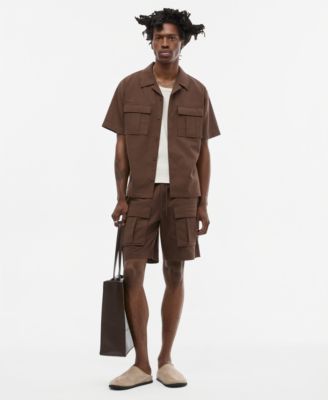 Men's Short-Sleeve Linen Utility Camp Shirt & Shorts, Macy's Exclusive