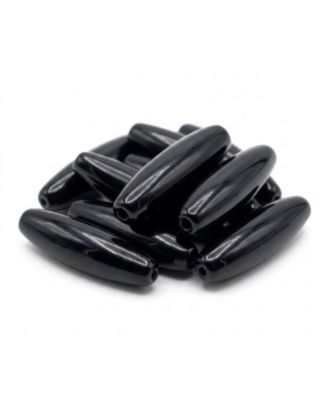 650Pcs Black Acrylic Tube-Shaped Loose Beads for DIY Jewelry