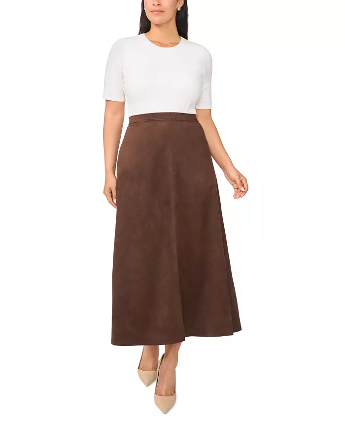 Plus Size Center Seam A-Line Skirt - thumbnail 2