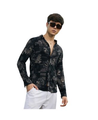 Men's Midnight Bloom-Imprint Shirt