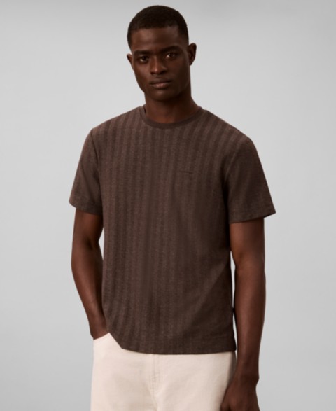 Мужские футболки Calvin Klein Men's Vertical Stripe Textured Crewneck T-Shirt